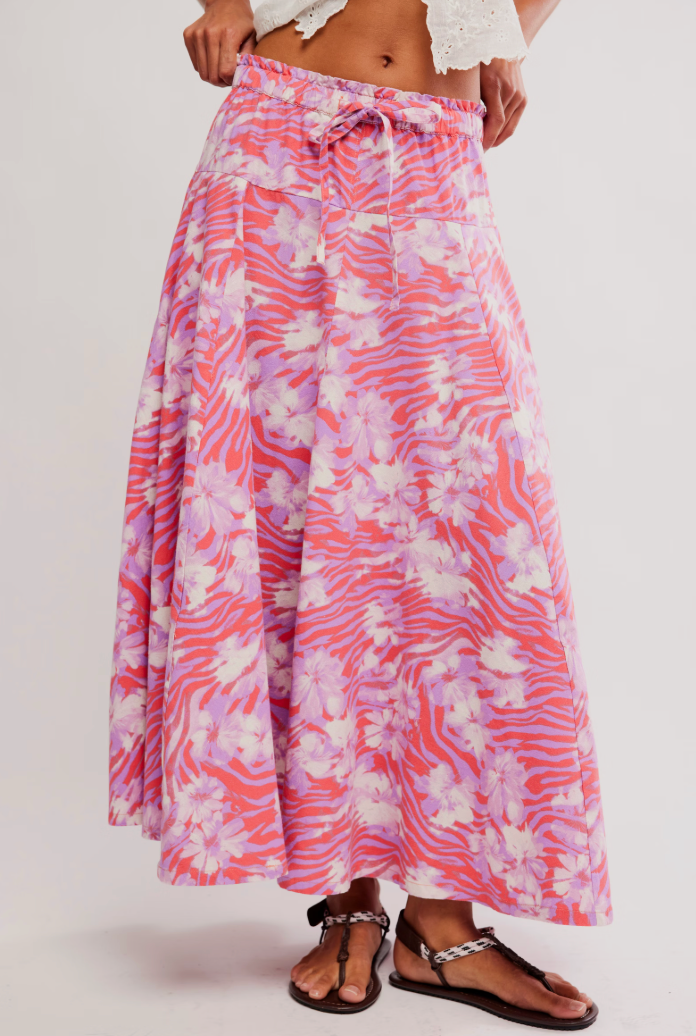 Free People Zephyr Bustle Print Maxi Skirt