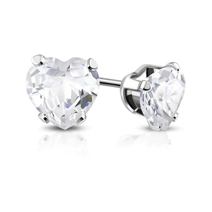 Diamond Heart Stud Earring