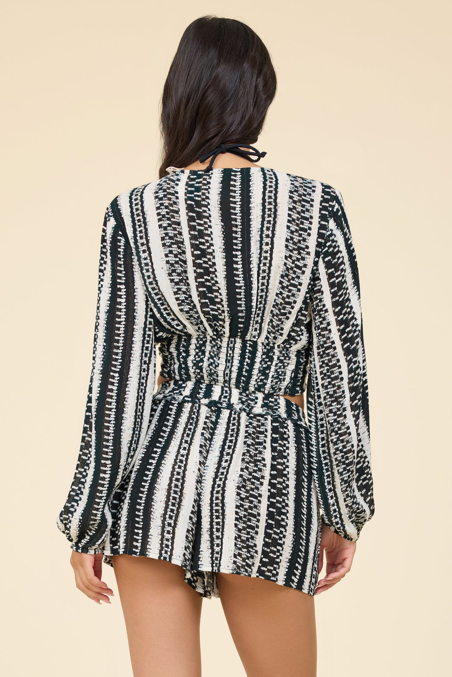 Geometric Stripe Lurex Shorts