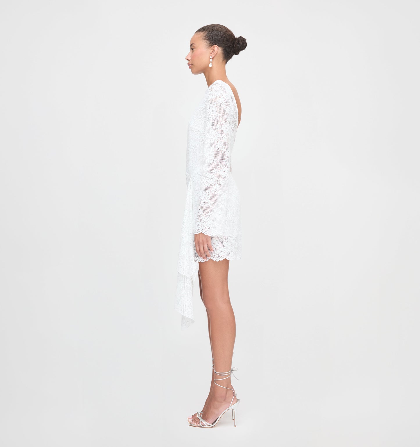 The Becca Dress - White Metallic Lace