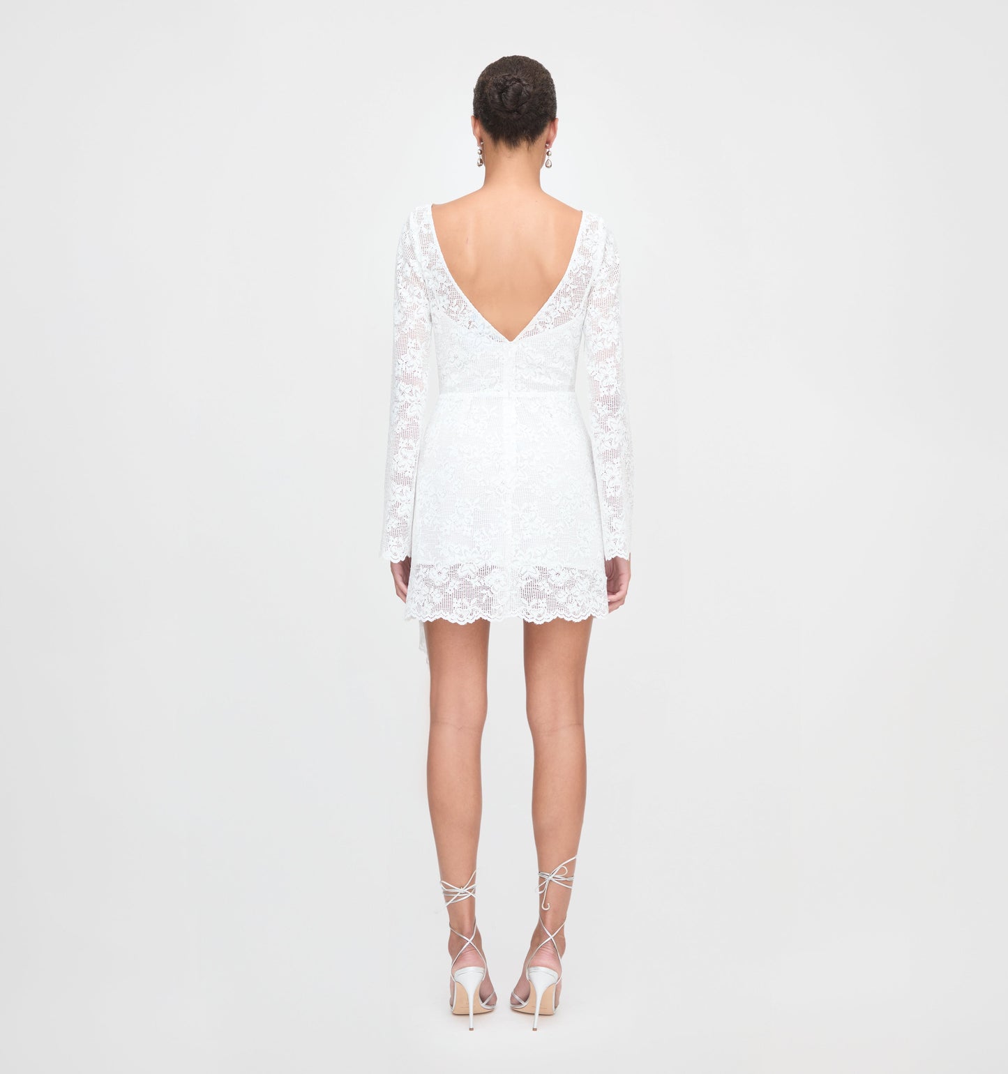 The Becca Dress - White Metallic Lace