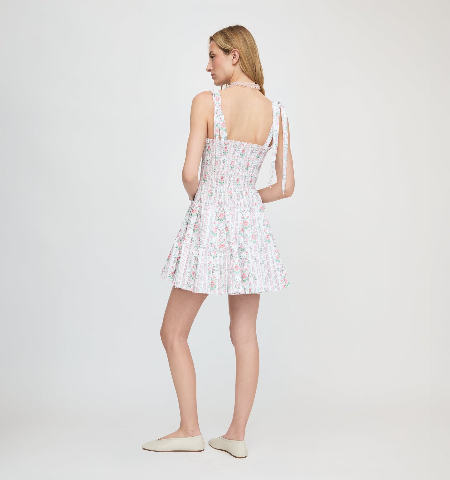 Roller Rabbit x Hill House The Ribbon Charlotte Nap Dress - Pink Monkey Block Stripe
