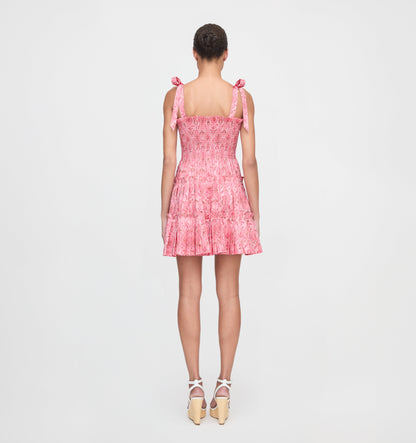 The Ribbon Charlotte Nap Dress - Pink Palm Ikat
