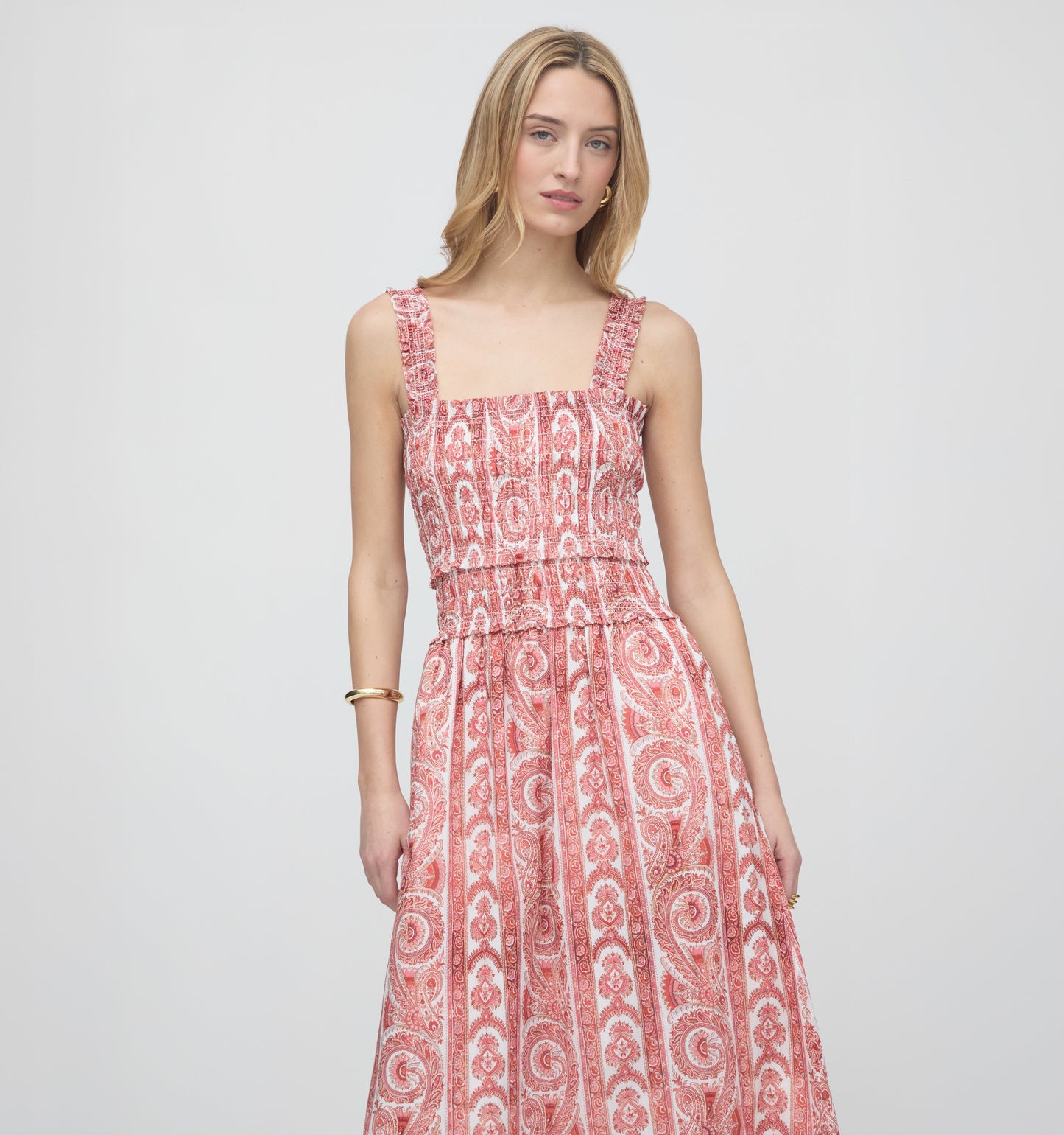 The Azalea Maxi Nap Dress - Coral Corsica Paisley