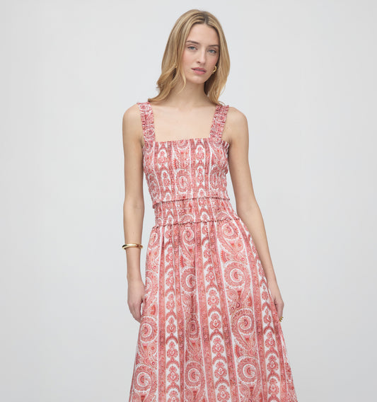 The Azalea Maxi Nap Dress - Coral Corsica Paisley
