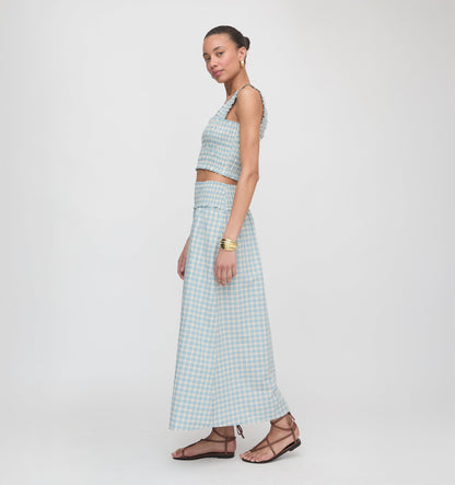 The Delphine Nap Skirt - Blue/Red Gingham