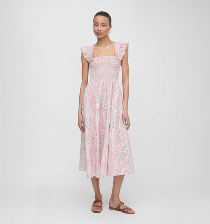 The Ellie Nap Dress - Pink Floral Dot Stripe