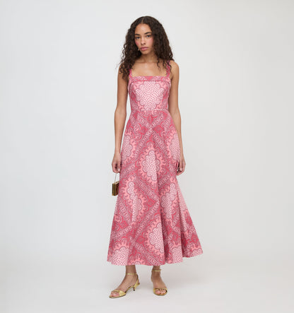 The Ezra Dress - Berry Paisley Scarf