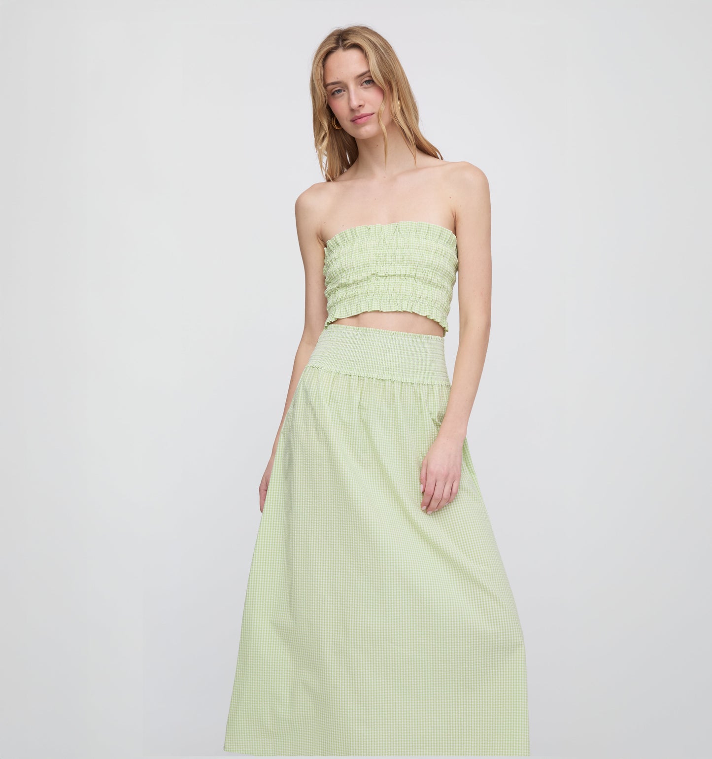 The June Nap Top - Lime Gingham