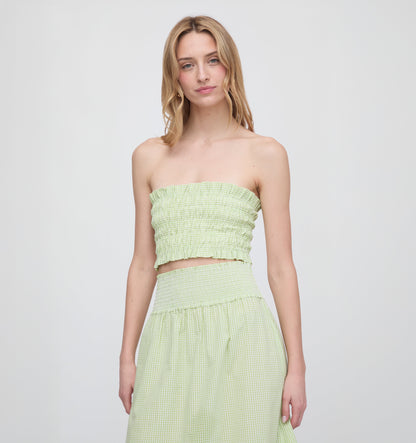 The June Nap Top - Lime Gingham