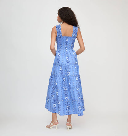 The Kimmy Nap Dress - Blue Arcadia Border