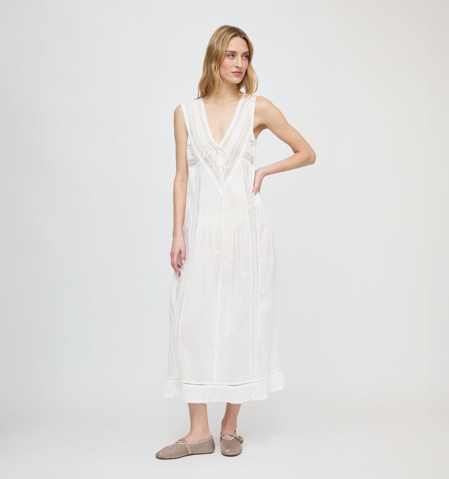 The Lorelai Nightgown - Ivory Washed Voile