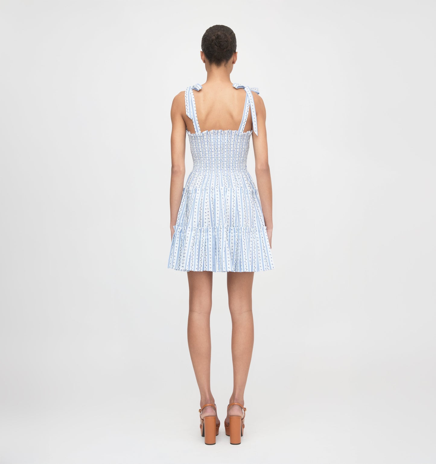 The Ribbon Charlotte Nap Dress - Blue Petal Stripe