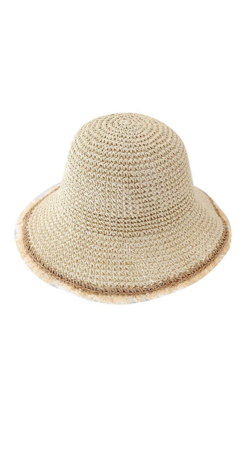 Fashion Wide Brimmed Woven Straw Bucket Hat
