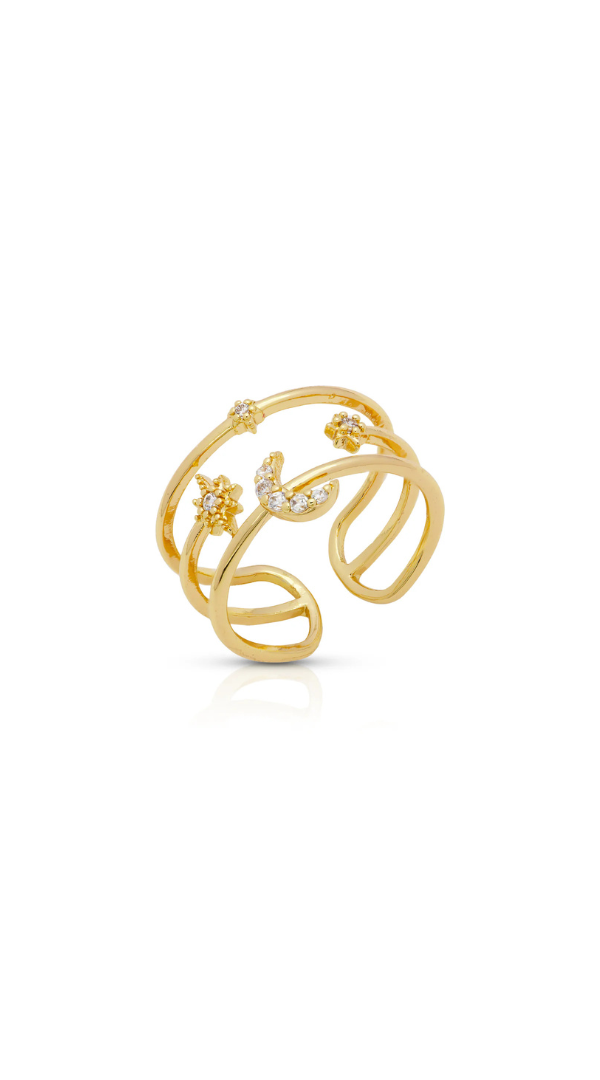 Moon & Stars Celestial Ring