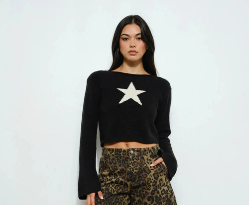 Aria Star Knit Sweater Top