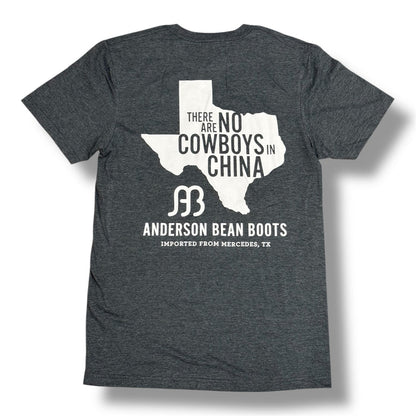 Anderson Bean Dark Heather Grey "No Cowboys In China" Tee Shirt
