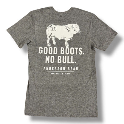 Anderson Bean Heather Grey "Good Boots No Bull" Tee-Painted Cowgirl Western Store