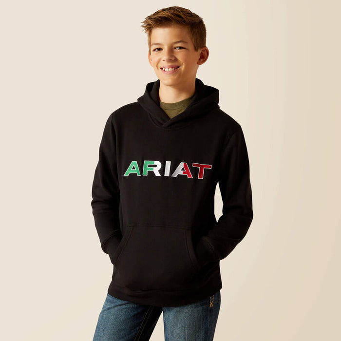 Ariat Boy's Black Mexico Logo Hoodie 10046471-Painted Cowgirl Western Store