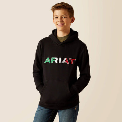 Ariat Boy's Black Mexico Logo Hoodie 10046471-Painted Cowgirl Western Store