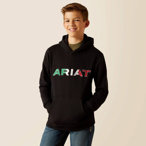 Ariat Boy's Black Mexico Logo Hoodie 10046471-Painted Cowgirl Western Store