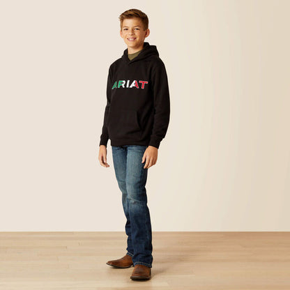 Ariat Boy's Black Mexico Logo Hoodie 10046471-Painted Cowgirl Western Store