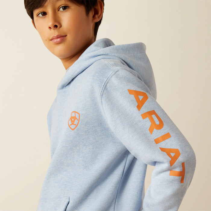 Ariat Boy's Light Blue Heather Logo Hoodie 10055412-Painted Cowgirl Western Store
