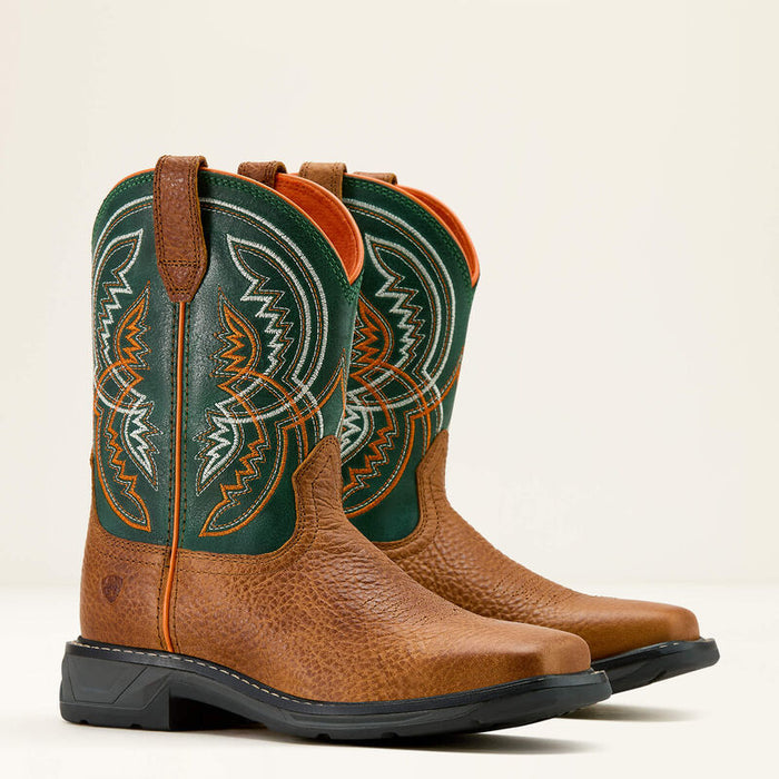 Ariat Children’s & Youth Honey Tan & Lucky Clover WorkHog XT Coil Square Toe Cowboy Boots 10061179-Painted Cowgirl Western Store