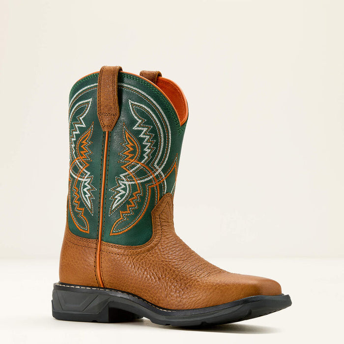 Ariat Children’s & Youth Honey Tan & Lucky Clover WorkHog XT Coil Square Toe Cowboy Boots 10061179-Painted Cowgirl Western Store