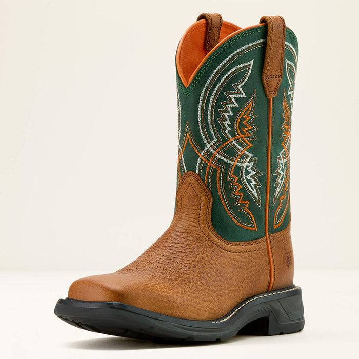 Ariat Children’s & Youth Honey Tan & Lucky Clover WorkHog XT Coil Square Toe Cowboy Boots 10061179-Painted Cowgirl Western Store