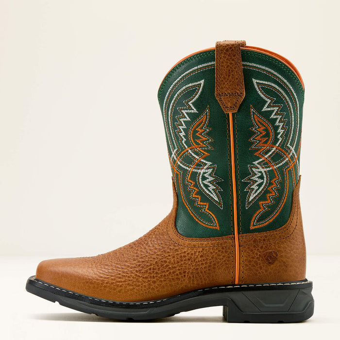 Ariat Children’s & Youth Honey Tan & Lucky Clover WorkHog XT Coil Square Toe Cowboy Boots 10061179-Painted Cowgirl Western Store