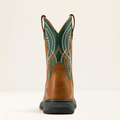 Ariat Children’s & Youth Honey Tan & Lucky Clover WorkHog XT Coil Square Toe Cowboy Boots 10061179-Painted Cowgirl Western Store