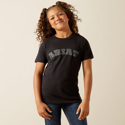 Ariat Girl's Black Boot Stitch Logo Tee Shirt 10062874