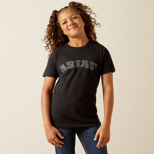 Ariat Girl's Black Boot Stitch Logo Tee Shirt 10062874