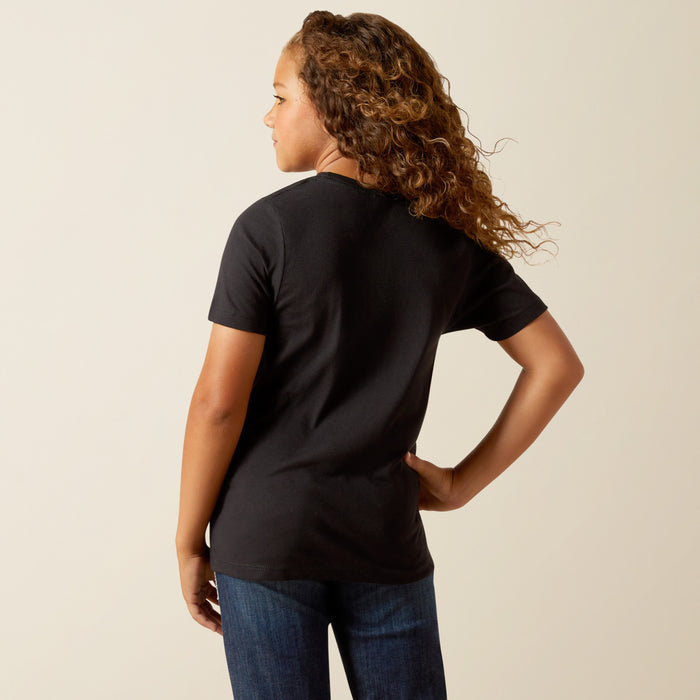Ariat Girl's Black Boot Stitch Logo Tee Shirt 10062874