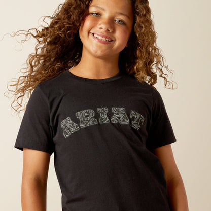 Ariat Girl's Black Boot Stitch Logo Tee Shirt 10062874
