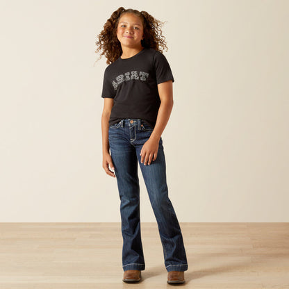 Ariat Girl's Black Boot Stitch Logo Tee Shirt 10062874