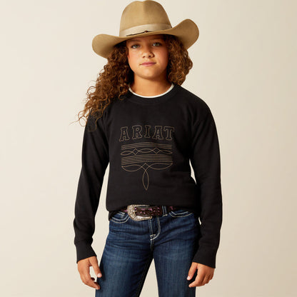 Ariat Girl's Black Booted Logo Sweatshirt 10062846
