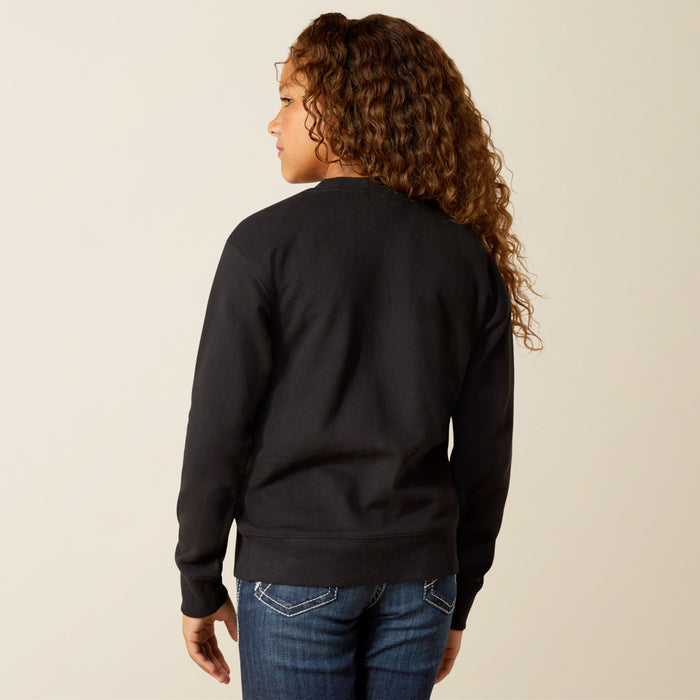Ariat Girl's Black Booted Logo Sweatshirt 10062846
