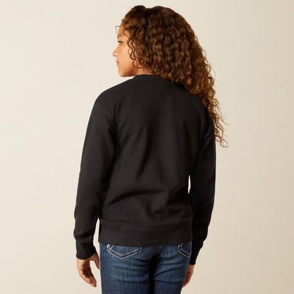Ariat Girl's Black Booted Logo Sweatshirt 10062846