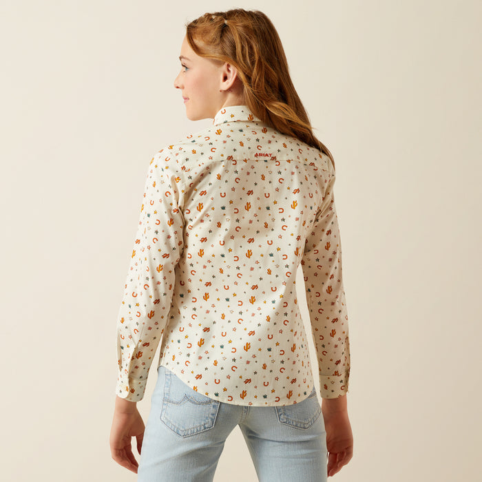 Ariat Girl's Team Kirby Sienna Western Print Button Up Long Sleeve Western Shirt 10058851