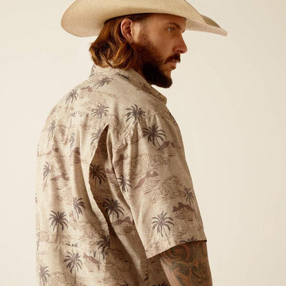 Ariat Men's Desert Mocha VentTEK Outbound Classic Fit Short Sleeve Western Shirt 10048784-Painted Cowgirl Western Store