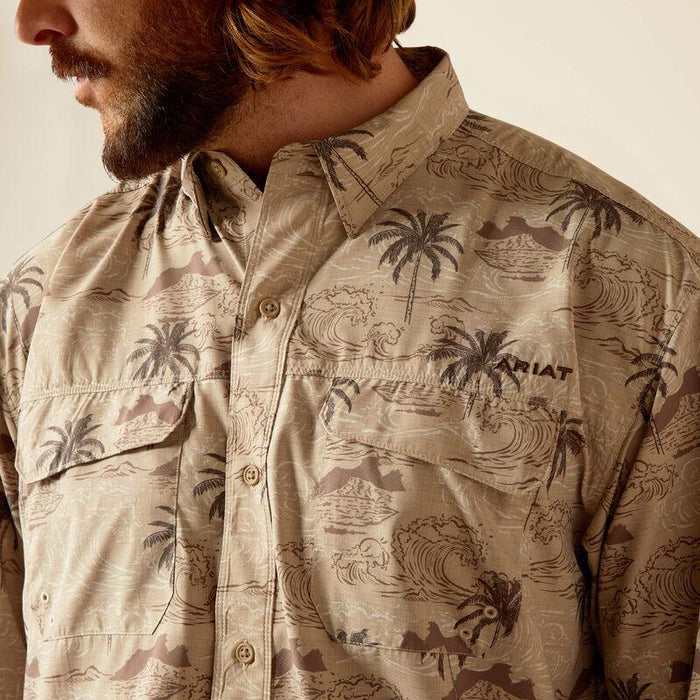 Ariat Men's Desert Mocha VentTEK Outbound Classic Fit Short Sleeve Western Shirt 10048784-Painted Cowgirl Western Store