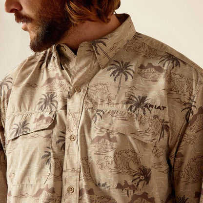 Ariat Men's Desert Mocha VentTEK Outbound Classic Fit Short Sleeve Western Shirt 10048784-Painted Cowgirl Western Store
