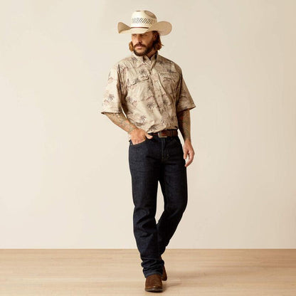 Ariat Men's Desert Mocha VentTEK Outbound Classic Fit Short Sleeve Western Shirt 10048784-Painted Cowgirl Western Store