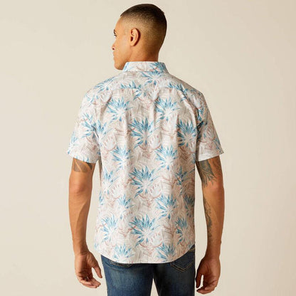 Ariat Men's Macklin Moonbeam Stretch Modern Fit Short Sleeve Shirt 10048627-Painted Cowgirl Western Store