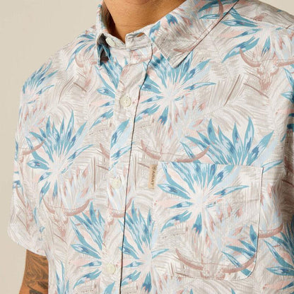 Ariat Men's Macklin Moonbeam Stretch Modern Fit Short Sleeve Shirt 10048627-Painted Cowgirl Western Store