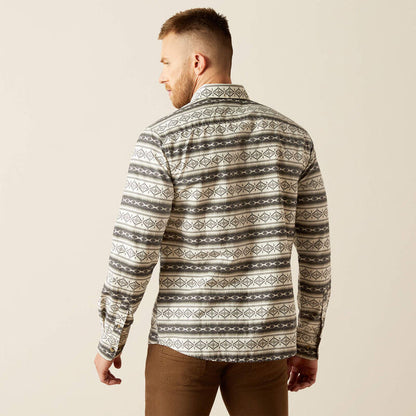 Ariat Men's Marquis Cream Aztec Modern Fit Button Long Sleeve Western Shirt 10058986