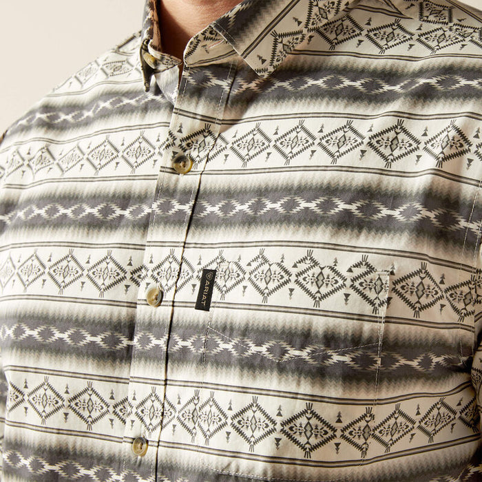 Ariat Men's Marquis Cream Aztec Modern Fit Button Long Sleeve Western Shirt 10058986