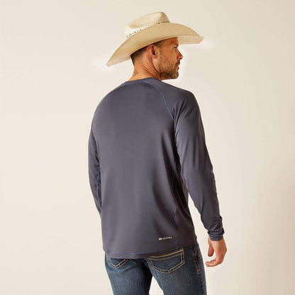 Ariat Men's Ombre Blue 360 Air Flow Long Sleeve Tee 10051364-Painted Cowgirl Western Store